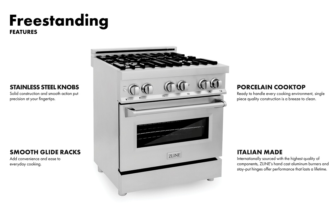 ZLINE Kitchen and Bath ZLINE 30 in. Professional 4.0 cu. ft. 4 Gas